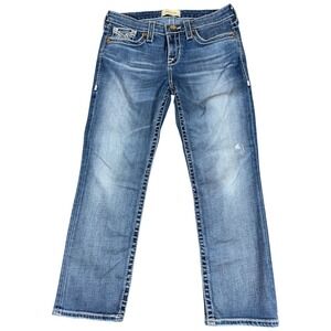 Big Star Jeans Womens‎ 27 (28x24.5) Blue Logo Denim Cotton Stretch Straight Leg